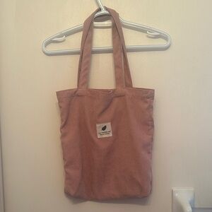 Pink Corduroy Tote Bag